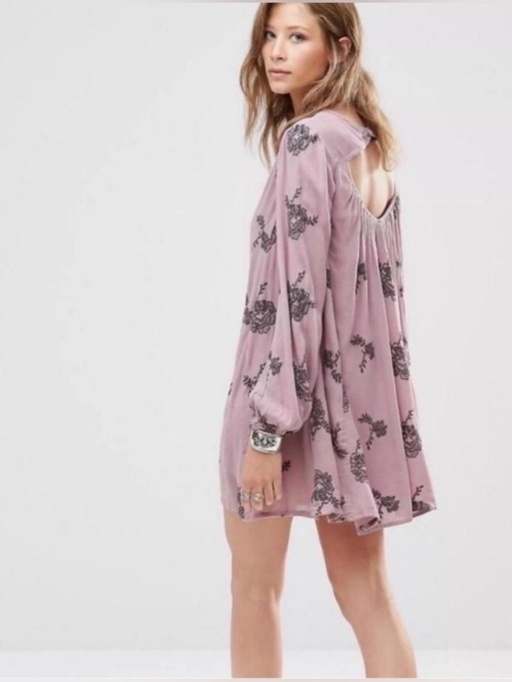 Free People Emma Austin Mini Dress Lavender